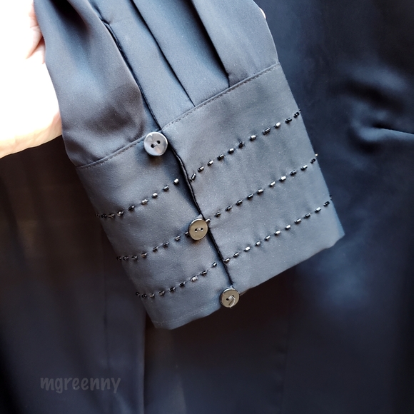 Lane Bryant Black Blouse with Beaded Accents - Picture 4 of 8